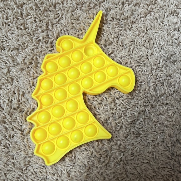 Pop-its kids fidget toy. Set of three, blue, yellow and multi color - Picture 2 of 4